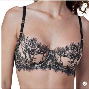 Skarlett Blue Women's Entice Lace Unlined Balconette Underwire Bra Size 32 B NWT